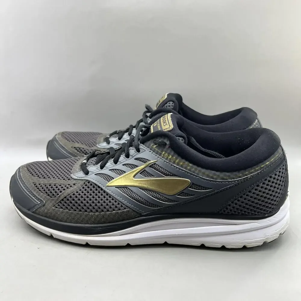 Brooks Addiction 13 Running Shoes Men Size 15 B Gray Black Mesh Comfort Sneakers